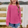 Children's Round-neck Pullover Long-sleeved Hollowed-out Girls' T-shirt Top