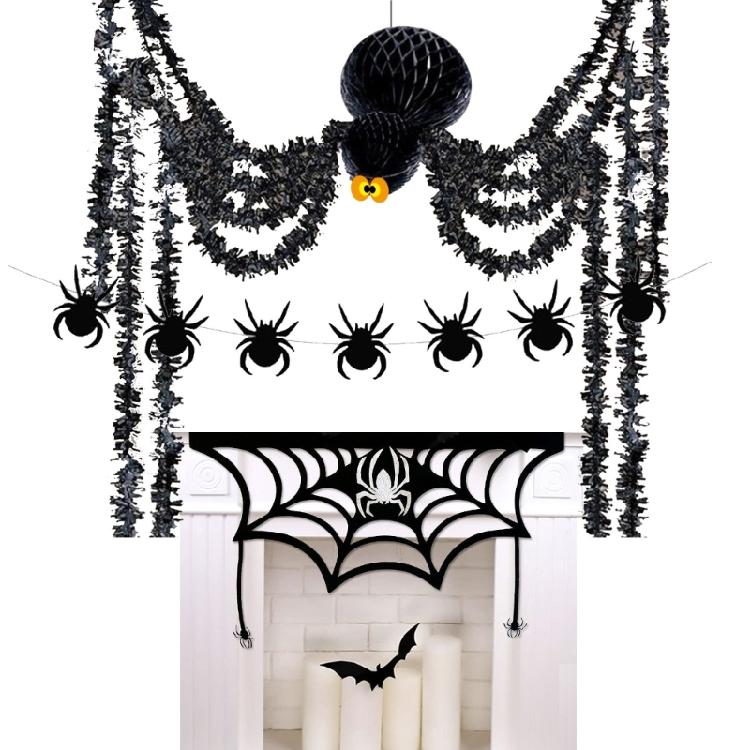 Halloween Party Decoration Hanging Banners Fireplaces Spiderweb Cover For Various Occasion