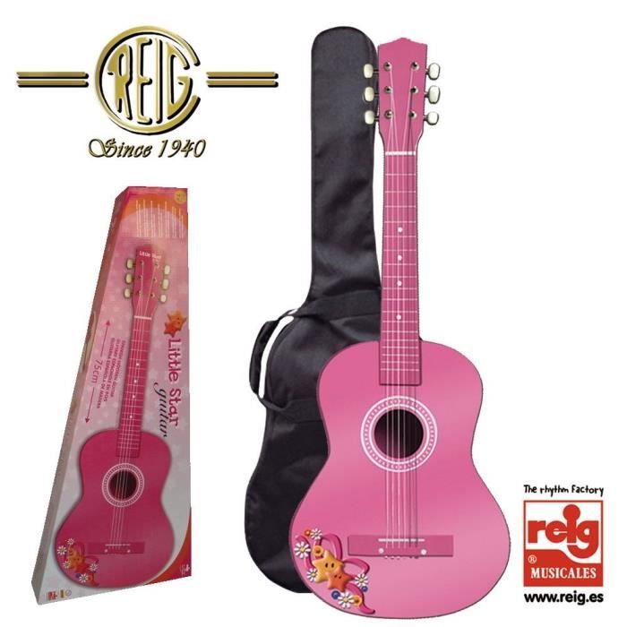 REIG Spansk gitar - Kasse 75 cm- Rosa