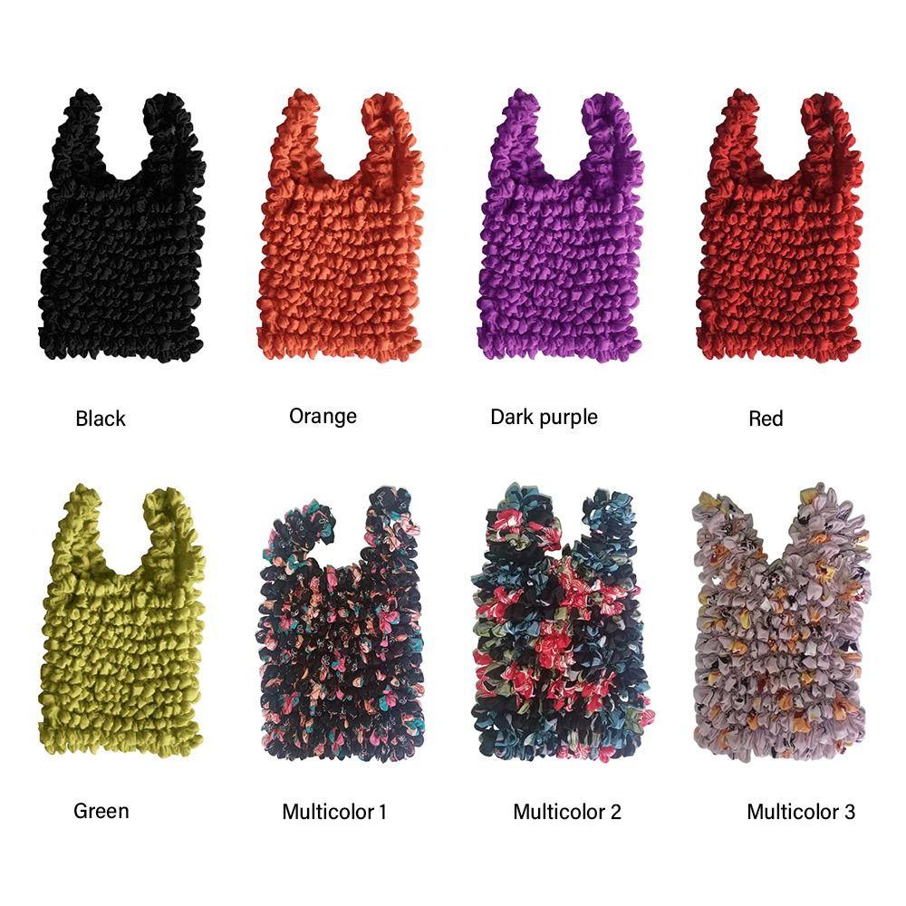 Retro Expansion Elastic Bubble Bag Fold Large Capacity Pleated Handbags Multi Purpose Stretch Mini Bag Women Female