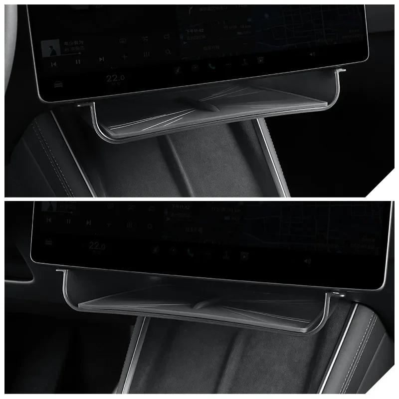 For Tesla Model Y Juniper/Model 3 2025 2026 Under-screen Storage Box Car Supplies Center Control Tissue Organization Tray ABS