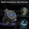 Quick Charger Aluminum Qc3.0 Dual Usb Car Charger With Switch Button Led Voltage Display For 12V/24V Cars Boats Motorcycle