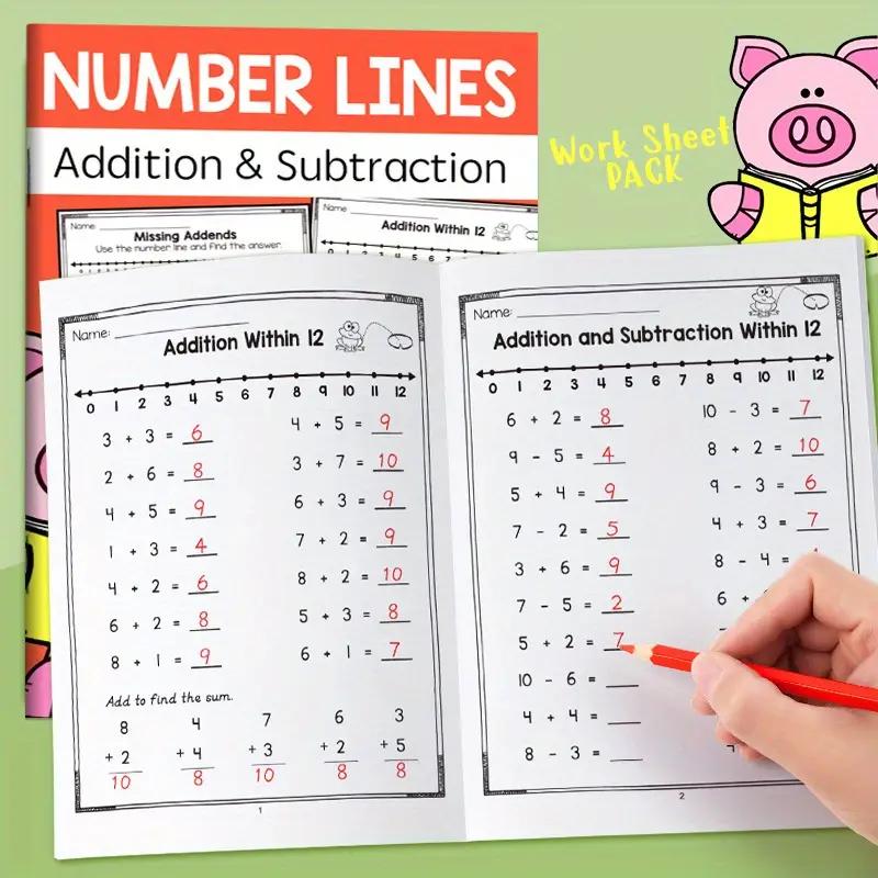 A Workbook for Practicing Addition And Subtraction On a Number Line Within 20, Designed for Math Learning