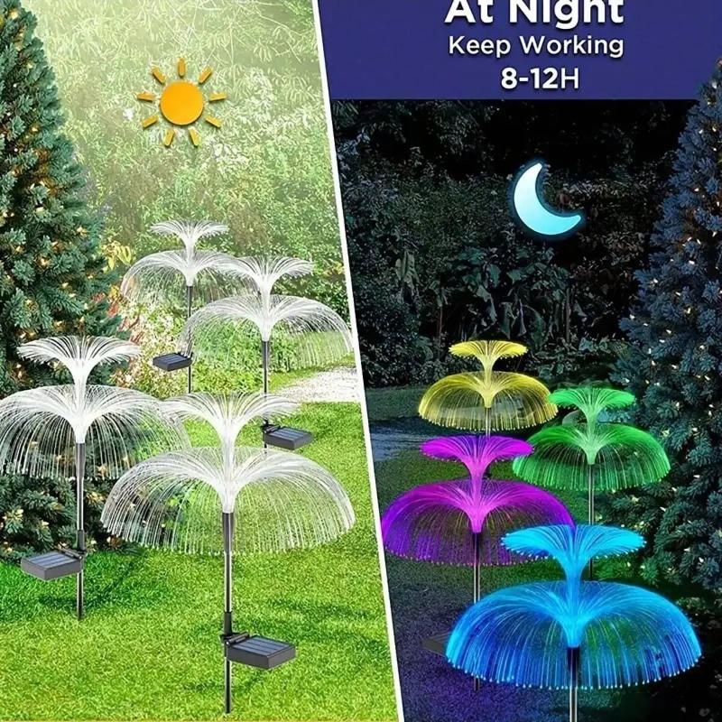 LED Solar Jellyfish Garden Lights Outdoor Waterproof Christmas Ornaments Yard Balcony Lawn Decoration Solar Powered Flowers Lamp