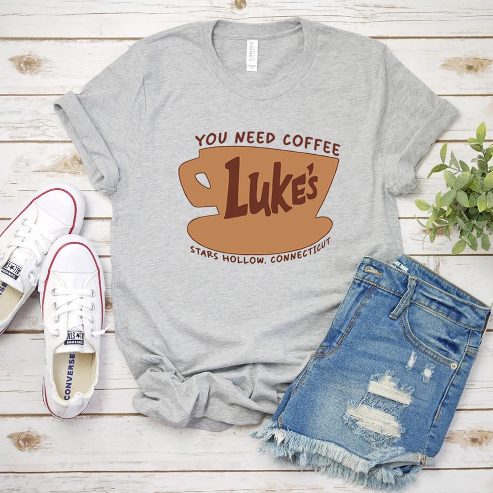 Tričko Stars Hollow Connecticut Tričko Lukes Coffee Retro Trička Luke's Diner Tričko k televiznímu seriálu Unisex Krátký rukáv Topy Dárek pro fanoušky