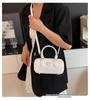 Women's 25th Anniversary Glossy Solid Color Bowling Handbag - Versatile Shoulder & Crossbody Bag