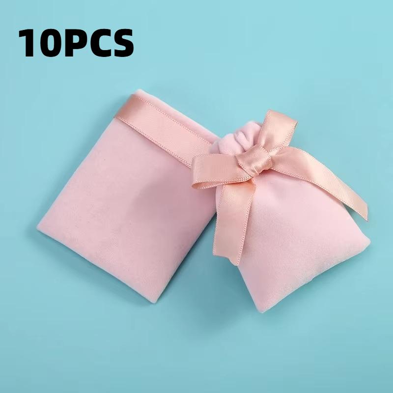 

Pink Velvet Ribbon Bag Drawstring Earrings Rings Necklace Bracelet Wedding Christmas Gift Storage Pouches 7x9cm