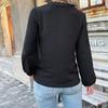 YYFS Camicette e camicie con scollo a V a maniche lunghe con stampa tinta unita primavera autunno moda casual da donna