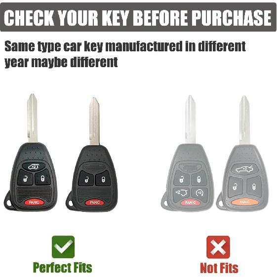 Gematay for Jeep Key Fob Cover with Keychain, Key Shell Cover Holder Compatible with Jeep Wrangler Compass 2007-2018/Dodge Ram Durango Smart Key Fob,
