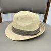 Exported To Europe and the United States, High-quality Raffia British Small Edge Crimped Top Hat Women's Sunshade and Sun Protection Panama Straw Hat