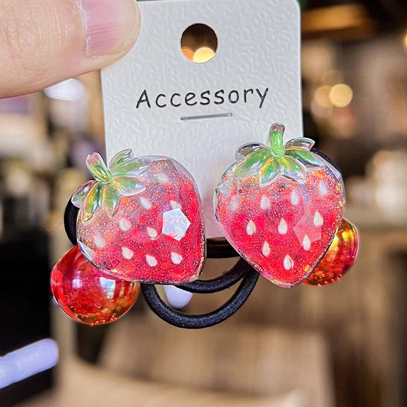 2PCS Colorful Crown Bear Elastic Hair Bands for Girls Lovely Children Hair Accessories Baby Headwear Ties