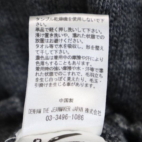 DENHAM wool blend Long sleeve Cotton knit shawl collar cardigan L Gray Men's Used