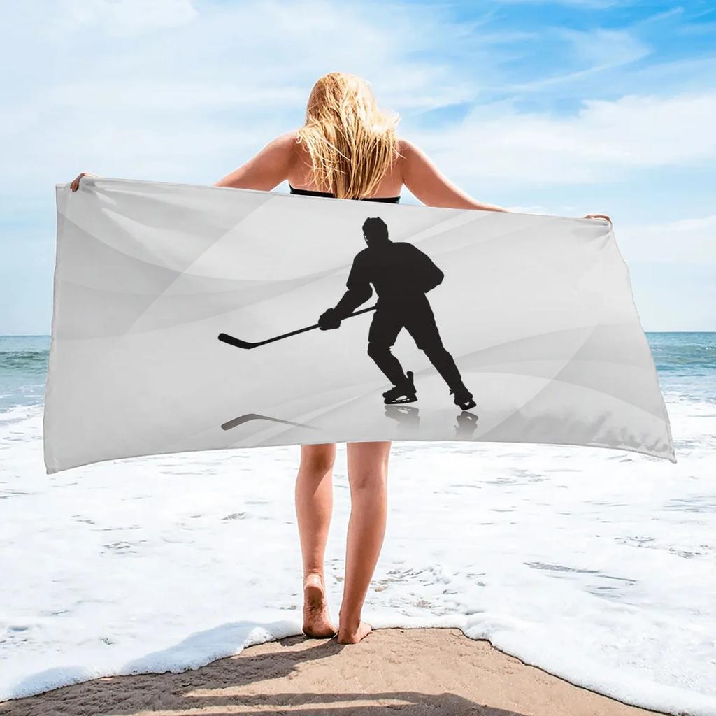Retro Abstract Hockey Sneakers Soft Quick-drying Bath Towels Outdoor Seaside Round Beach Towel Microfiber Face Towel