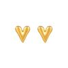 316L Stainless Steel Heart Stud Earrings for Women 18K Gold Color Plated Waterproof Charm Trend Basic Daily Zircon Gift