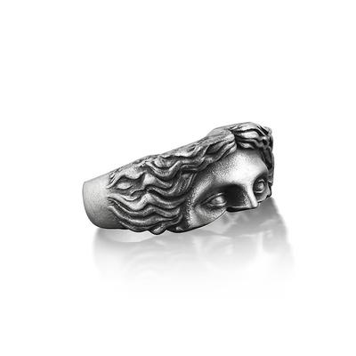 Bague demi-visage punk sculpture Vénus pour hommes Renaissance Vintage créatif personnalisé fête anneaux bijoux accessoires