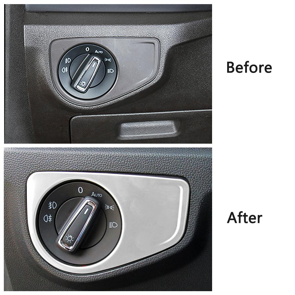 Für Volkswagen VW Tiguan MK2 2017- Edelstahl Innenzubehör Mittelkonsole mattsilberne Dekoration