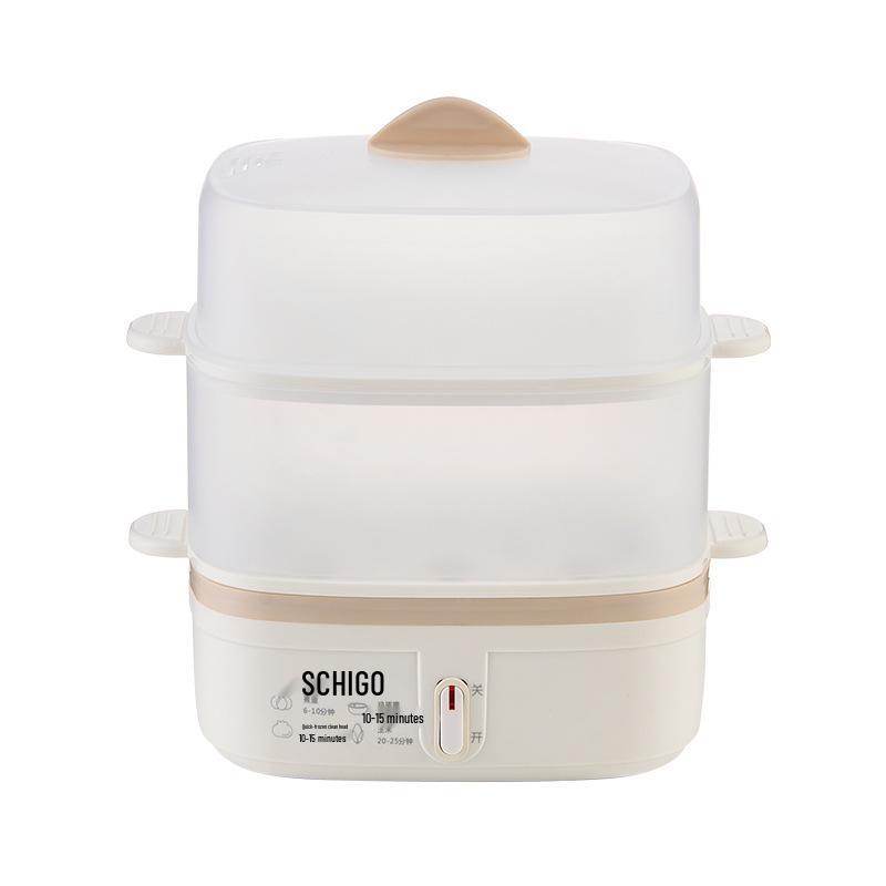 Automatic Egg Boiler & Breakfast Multi-Cooker with Power-Off Feature - Double-Layer, Ideal for Dorms & Homes