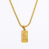 European Retro Tarot Card Pendant Necklace with 18K Gold-Plated Rope Chain