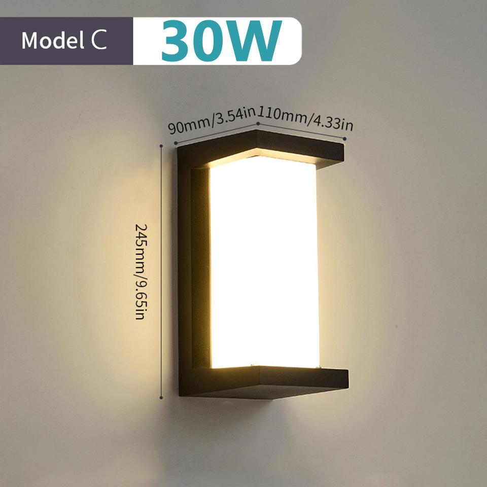 LED Wall Light With Motion Sensor 30W 16W 12W AC85-265V Outdoor Wall Light for Porch  Balcony Garden Lamp Home Lighting
