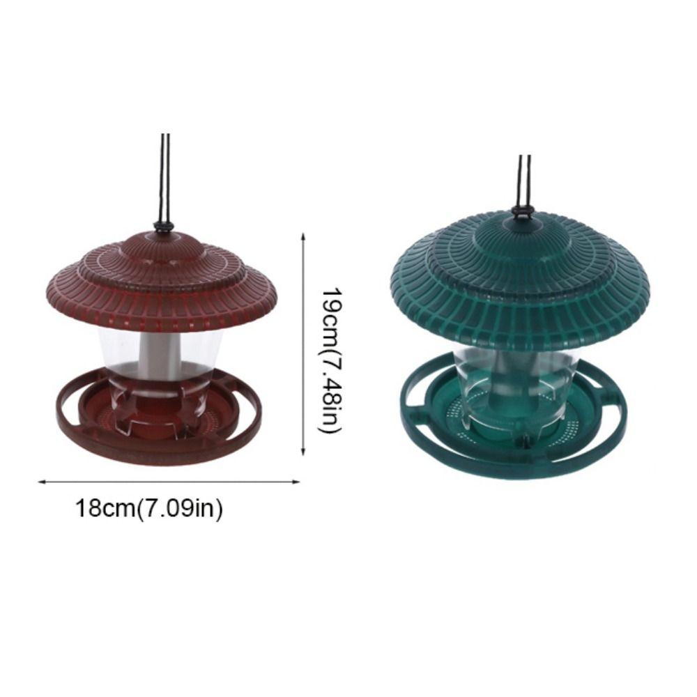 Waterproof Hanging Wild Bird Feeder Large Capacity Plastic Feeding Station with Roof Durable Bird Food Container Backyard Porch