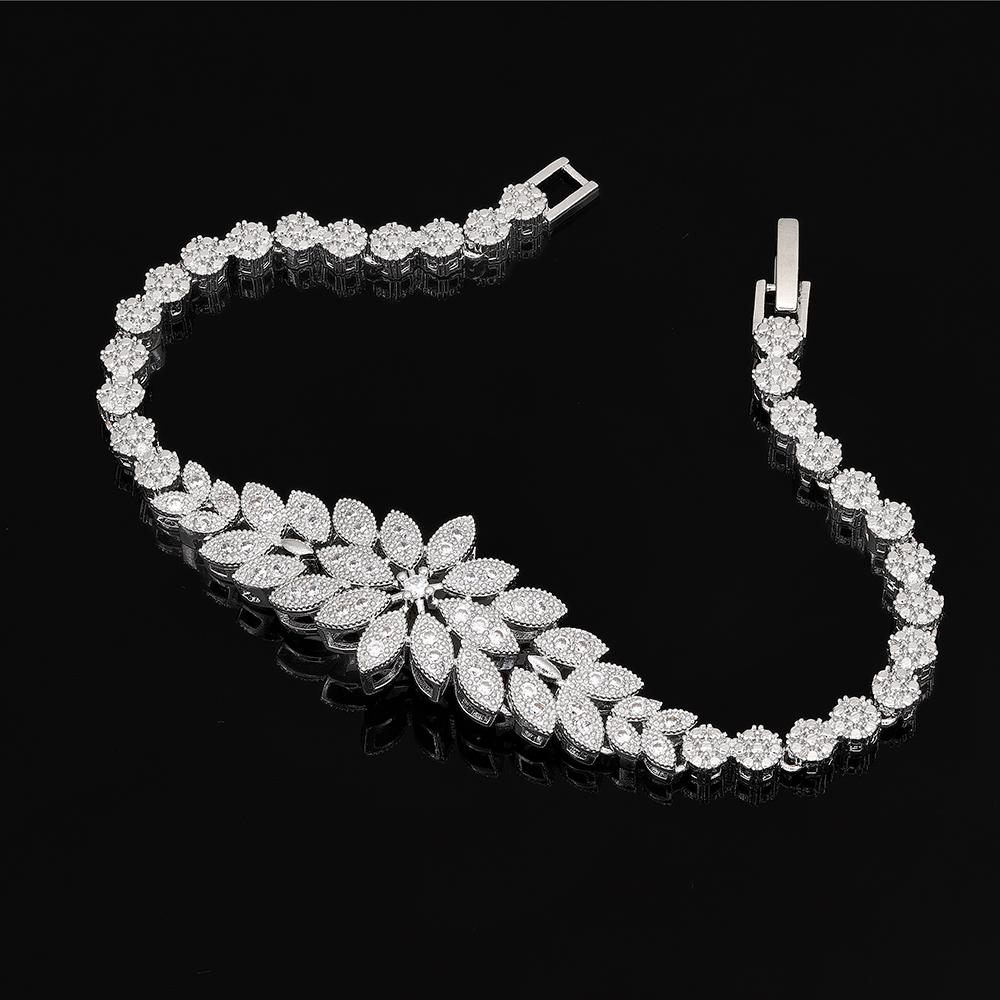 Sada svatebních šperků pozlacená bílým zlatem Svatební party Náhrdelník Šperky Sady Módní Dámské Doplňky