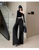 Damen Palazzo-Hose mit hoher Taille und Schnürung, Design Frühling/Sommer 2026, Figurschmeichelnder Fall, Bodenlang, Lässiger Vielseitiger Stil.