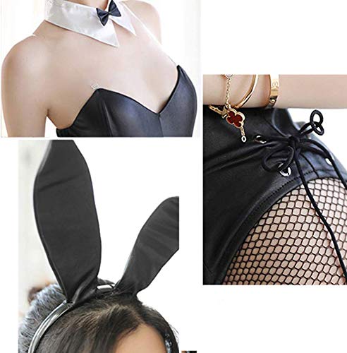 Bunny Girl 5 Piece Set Ear Bow Tie Shoulder Rabbit Cute Present Cosplay Costume Halloween Costume Clothes Cute Disguise Costume Halloween Christmas