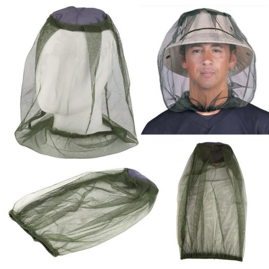 

Mosquito-Proof Veil Breathable Fabric Outdoor Mosquito Net Clear View Easy Wear Fishing Camping Garden Insect Shield армия зеленый