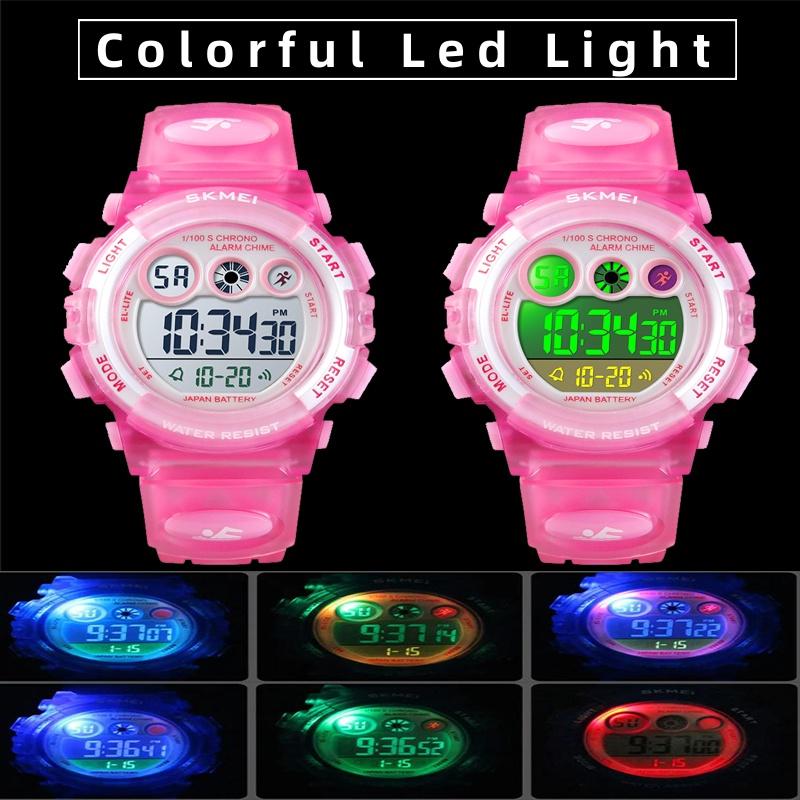 SKMEI Brand Waterproof Children Sports Watches For Girl Boys Fashion Digital LED Electronic Clock Student Kids Wristwatches