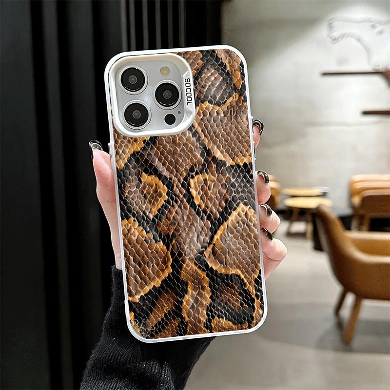 Fashion Snake Skin Pattern Shockproof Phone Case for iPhone 17 Air 16 16E 15 Pro Max 14 Plus 13 Mini 12 Back Cover Anti Fall Fun
