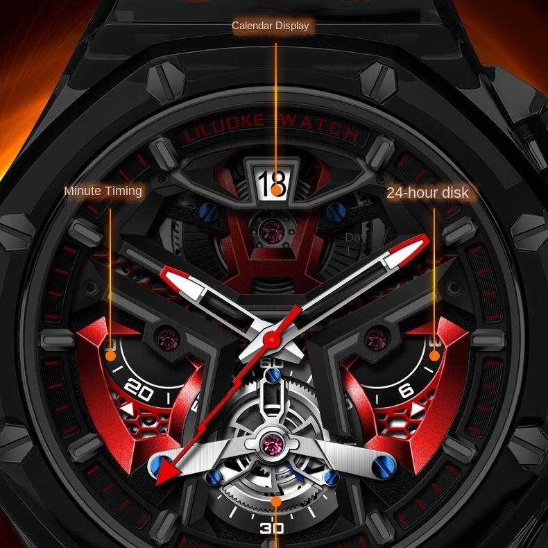 SVJ Men's Watch High-grade Three-dimensional Hollow Carving Sense Luminous Watch Waterproof Quartz Men's Watch