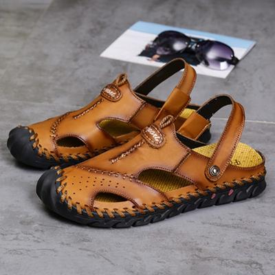 Summer Men's Sandals Men Leather Sandals Classic Roman Sandals Slipper Soft Outdoor Sneakers Beach Rubber Men Trekking Sandals
