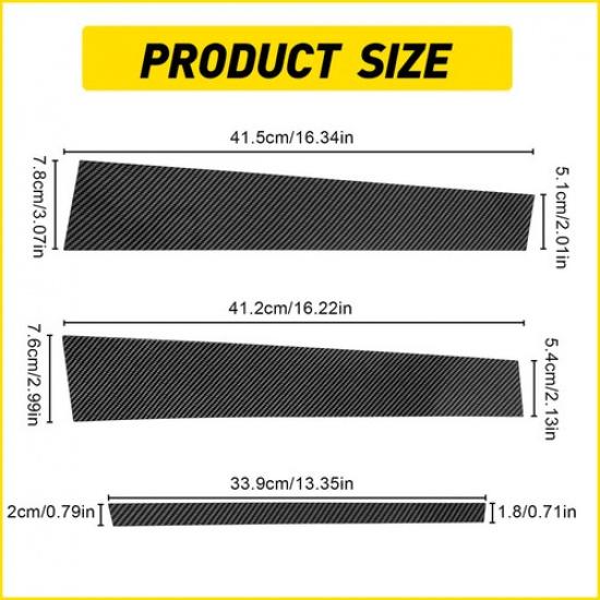 6X Carbon Fiber Window Pillar Posts Door Trim For Infiniti G35 G37 2002-2013