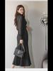 Korean Style Women's Autumn 2023 Slim Fit Ruffle Hem Dress