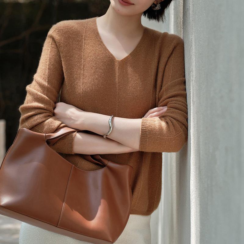 Early Autumn 100% Pure Cashmere Women's Loose Fit Seamless Knitwear