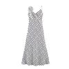 European and American New French Temperament Polka Dot Design Suspender Backless Dress