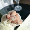 Korean Minimalist Silver-Plated Lace Hollow Coin Ring for Women - Stackable Niche Design for a Cool, Stylish Look on the Index Finger.