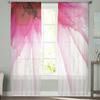 Pink Flower Close-Up Bloom Sheer Curtains Modern Gauze Curtain for Living Room Bedroom Voile Yarn Curtains
