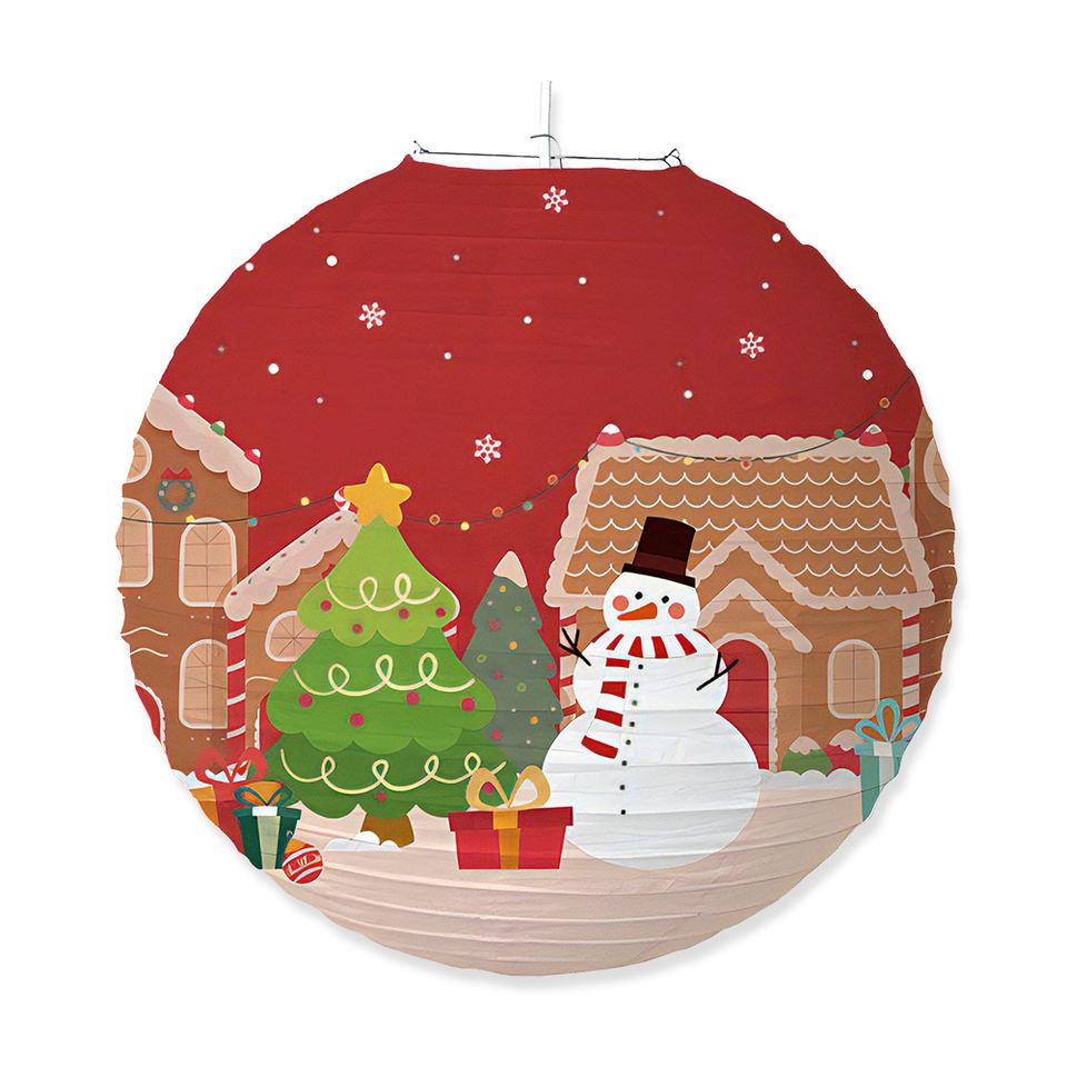 

Дед Мороз Снеговик Лось Вечеринка Фонарики Рождество Украшение для вечеринки на открытом воздухе Рождественские бумажные фонарики Рождественские украшения 1PC