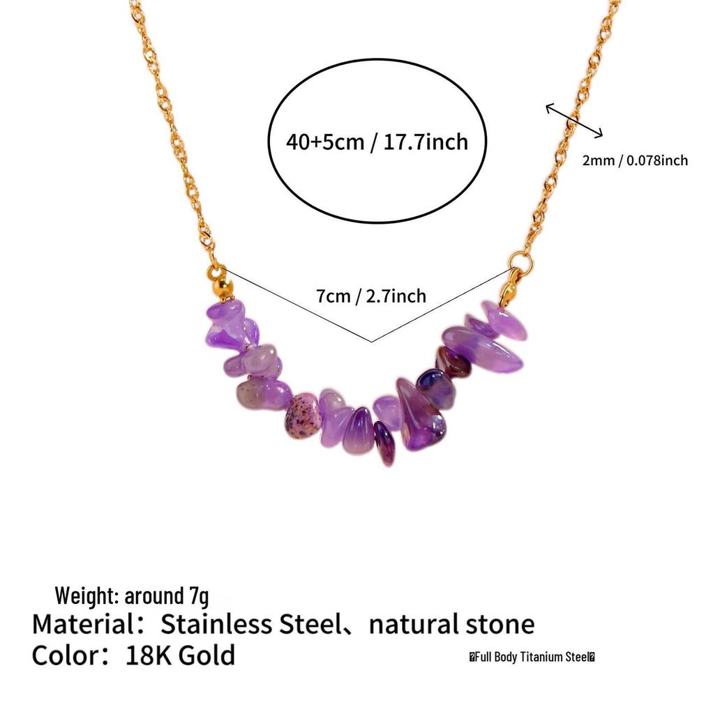 12-Farben Naturstein Geburtsstein Edelstahl Sternbild Halskette für Damen