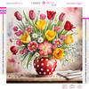 Art Vase Bouquet Diamond Painting  Full Round Diamond Mosaic Landscape Colorful Cross Stitch Kits Room Home Decor Gifts