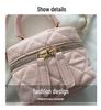 Cross2026 French Chic Quilted Crossbody Bag - Soft Texture, Diamond Embroidery, Chain Strap, Trendy Street Style