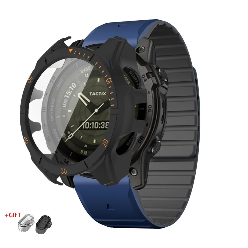 

Ремінець+Чохол Для Garmin Fenix 8 47 51мм Захисне Скло Магнітний Силіконовий Ремінець Швидкознімний Браслет Захисник Fenix8 Аксесуари Fenix 8 47mm-Solar