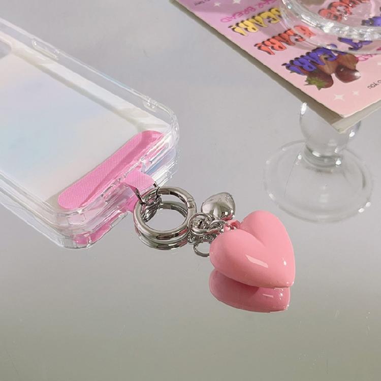 Delicate Love Heart Pendant Keychain Colorful Keyring Charm Accessory Bag Purse Backpack Ornament for Women Girls