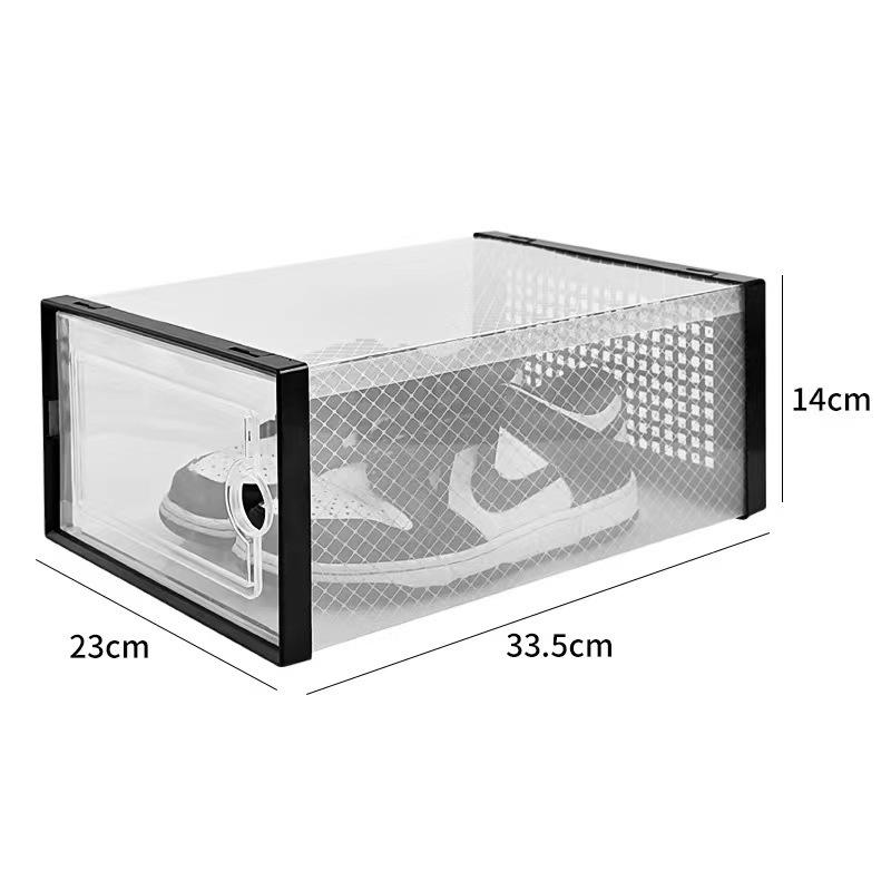 

Double-Layer Clear Foldable Shoe Storage Box with Flip-Top 33x23x14 cm