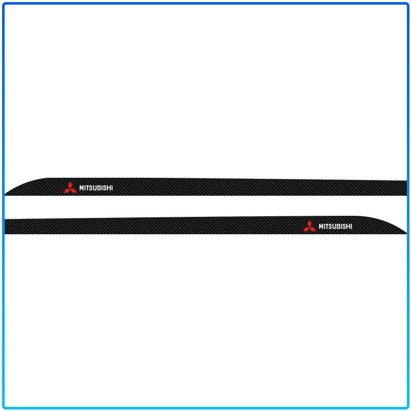 2Pcs Carbon Car Door Side Skirt Sill Stripe Sticker Anti-scratch Refit sticker For Mitsubishi Lancer Lancer ASX Outlander 2 3 Pajero exzos Pajero 4
