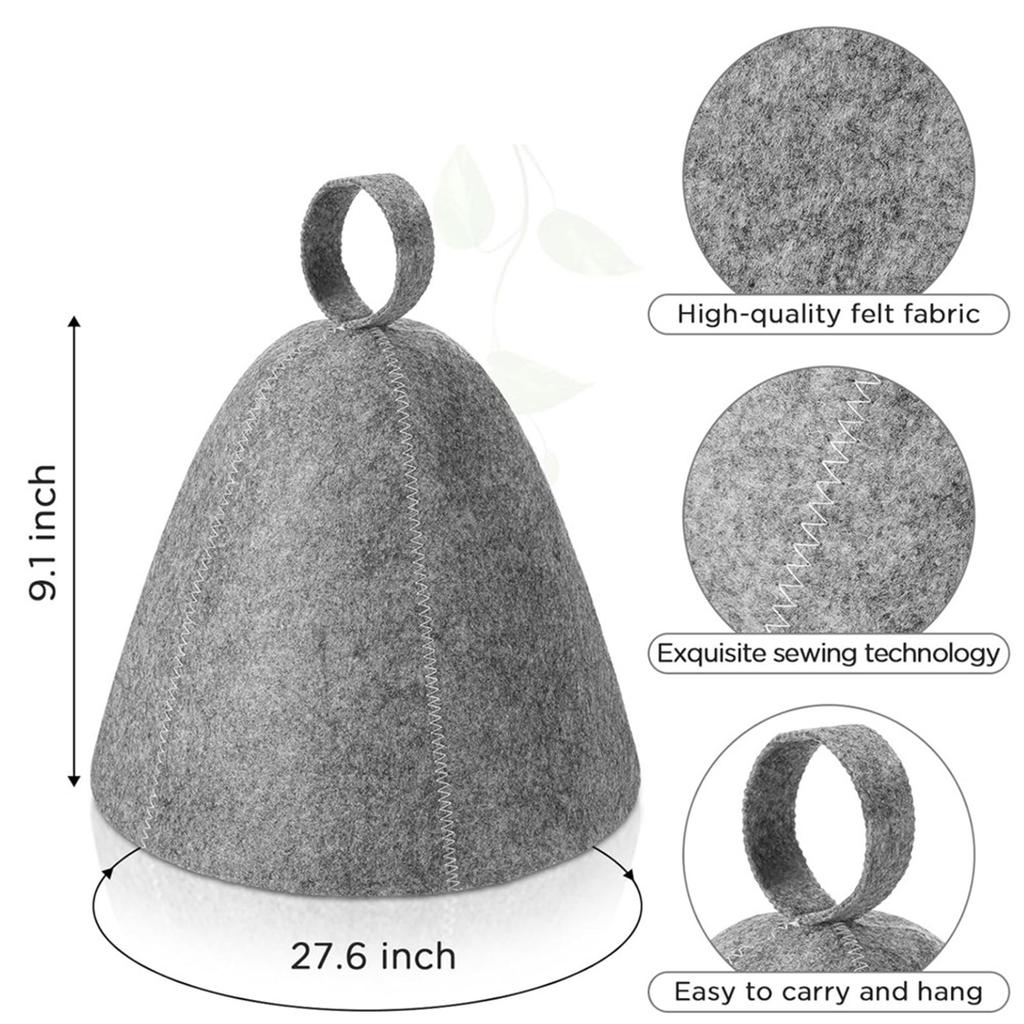 1/2pcs Anti Heat Sauna Hat Thicken Wool Felt Shower Cap Hair Turban Quickly Towel Drying Hats Sauna Bathroom Accessories