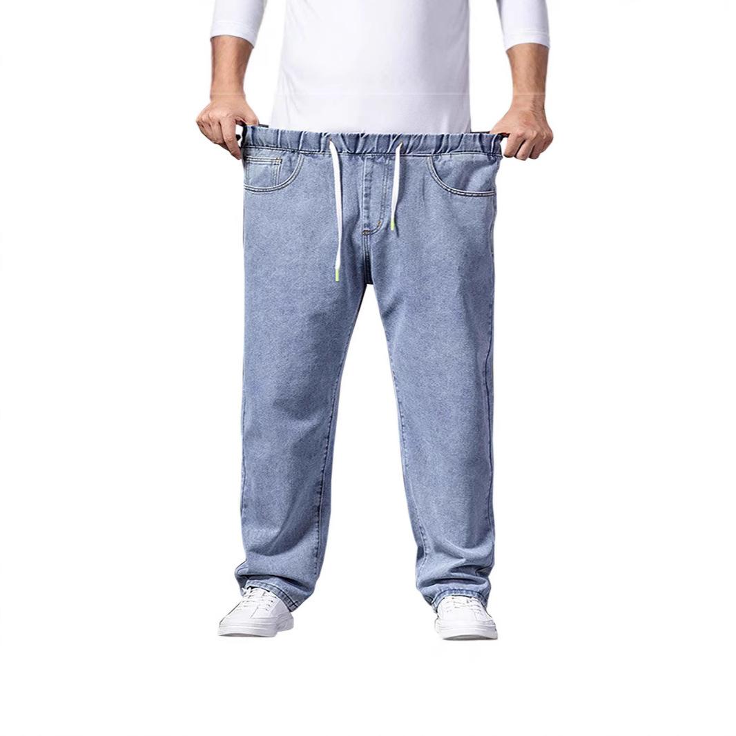 

Новые джинсы с широкими штанинами для мужчин, прямые, свободные, с широкими штанинами M светло-синий