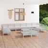 Vidaxl 13-Cz. Garden Lounge Set, White, Pine Wood