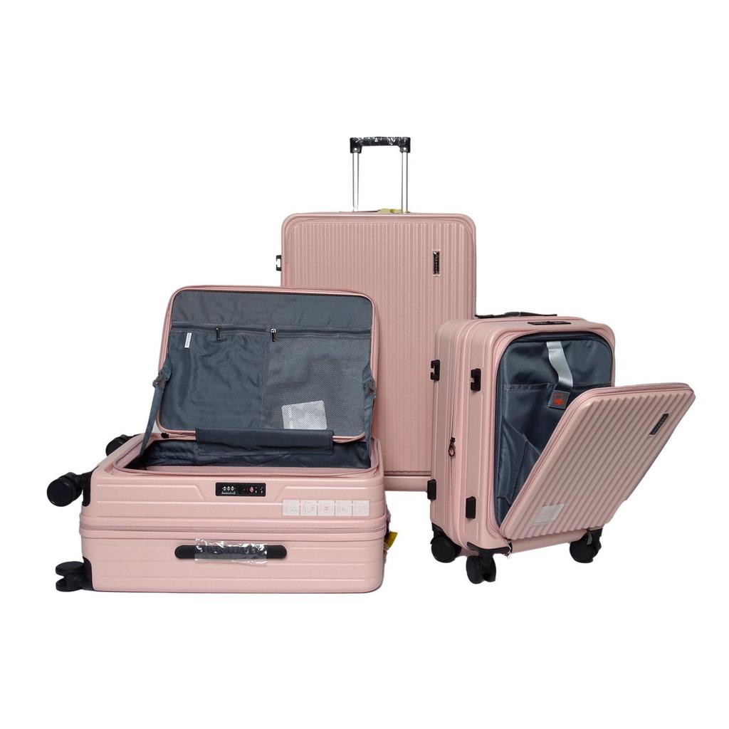 20-inch Front-Opening Trolley Suitcase with Universal Wheels and Password Lock